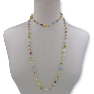 Infinity Multi-Gem Multicolor Beaded Wire necklace